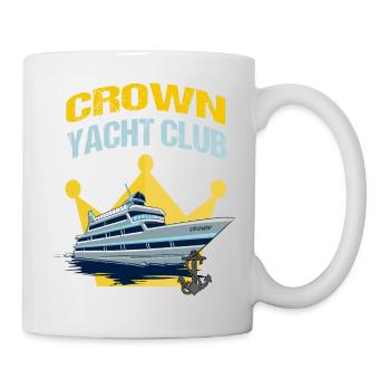 Yacht Club Kapitain Krone mit Anker - Tasse - Weiß - Rechts