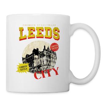 Leeds England UK City Skyline Vintage Retro - Mug - white - Right