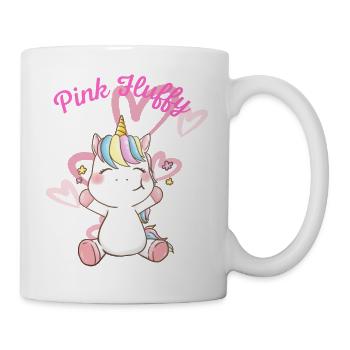 Licorne rose moelleuse - Mug blanc - blanc - Droite