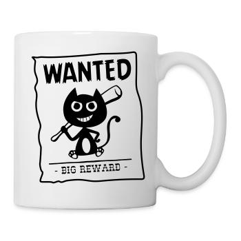 Cat wanted by the police! humor cat! - Mug - white - Right