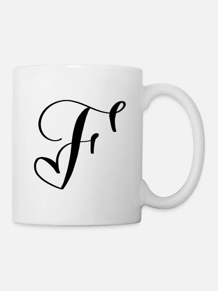 Cœur F - Mug blanc - blanc