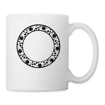 Runder Rahmen mit Blumenmuster Deko - Tasse - Weiß - Rechts