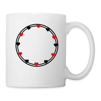 Hearts in round frame decoration Circular - Mug - white - Right