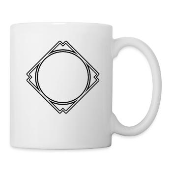Cercle noir dans la décoration du cadre carré - Mug blanc - blanc - Droite