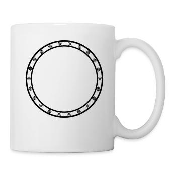 Black circle in snowflake decoration - Mug - white - Right