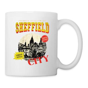 Sheffield England UK City Skyline Vintage Retro - Mug - white - Right