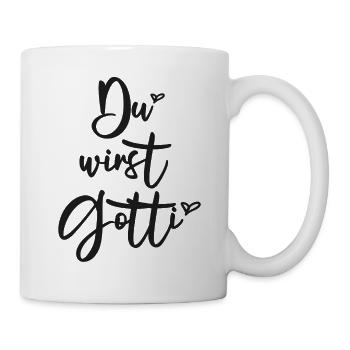 Du wirst Gotti Schweiz Patentante Taufgotti Taufe - Tasse - Weiß - Rechts