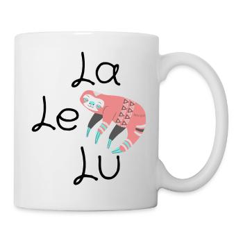 Schlafshirt Faultier Nachthemd Pyjama Rosa - Tasse - Weiß - Rechts