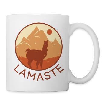 Lama Namaste Retro Tibet - Tasse - Weiß - Rechts