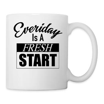 Everyday is a fresh start, anderer Tag andere Gesc - Mug - white - Right