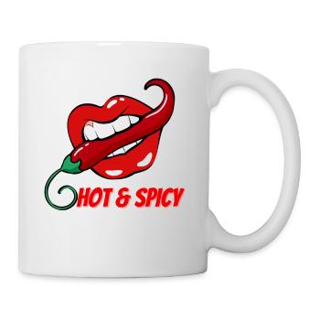Hot & Spicy Chilli Pepper in Red Lips - Mug - white - Right