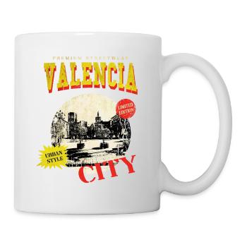 Valencia Spanien Stadt Skyline Vintage Retro - Tasse - Weiß - Rechts