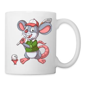 Souris golfeur / Souris de golf - Mug blanc - blanc - Droite
