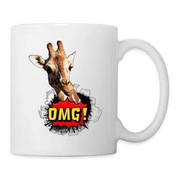 Lustige Giraffe OMG - Tasse - Weiß - Rechts