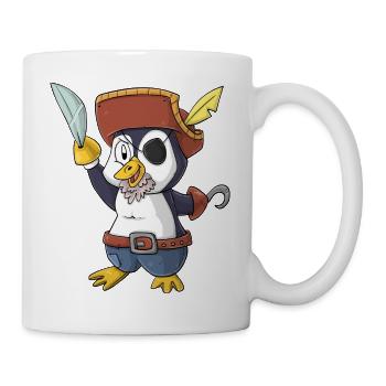 Pinguin Pirat - Tasse - Weiß - Rechts