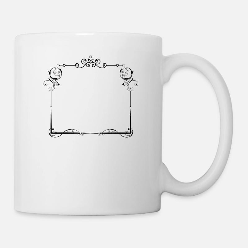 Cadre élégant avec décoration - Mug blanc - blanc