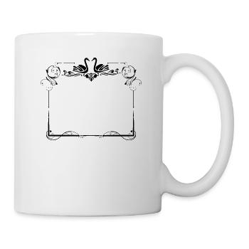 Cadre élégant en cygne avec embellissements - Mug blanc - blanc - Droite