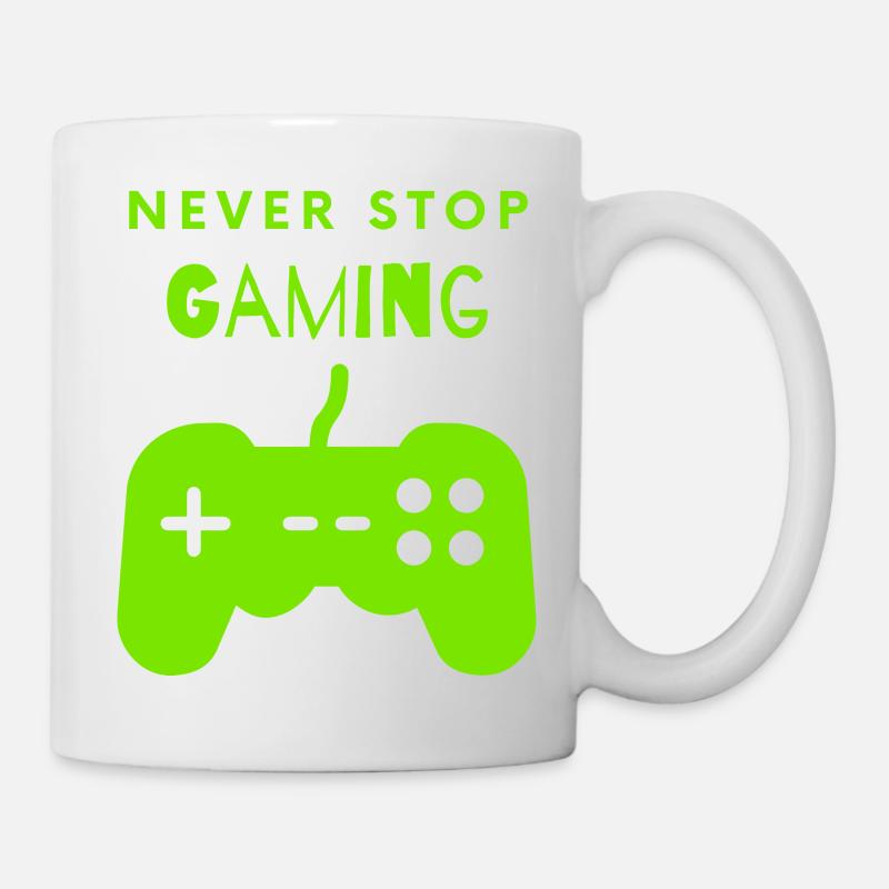 Never stop gaming - Tasse - Weiß