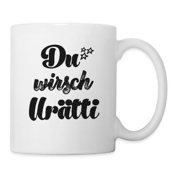 Du wirsch Urätti Hallo Ätti Hallo Opa Schweiz Baby - Tasse - Weiß - Rechts