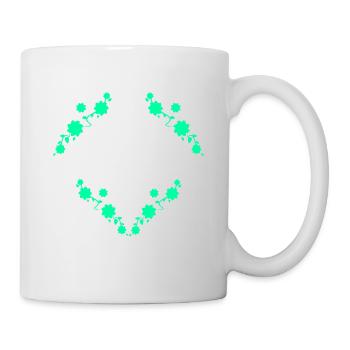 Cadre carré avec décoration en feuille - Mug blanc - blanc - Droite