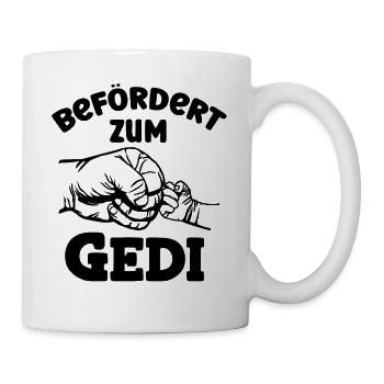 Befördert zum Gedi Patenonkel Österreich - Tasse - Weiß - Rechts