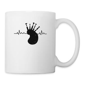 Cornemuse Pulse Bagpipe Heartbeat Écosse - Mug blanc - blanc - Droite