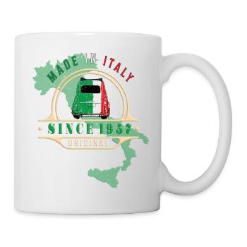 Made in Italy 1957 Oldtimer Auto 500 Bambino - Tasse - Weiß - Rechts