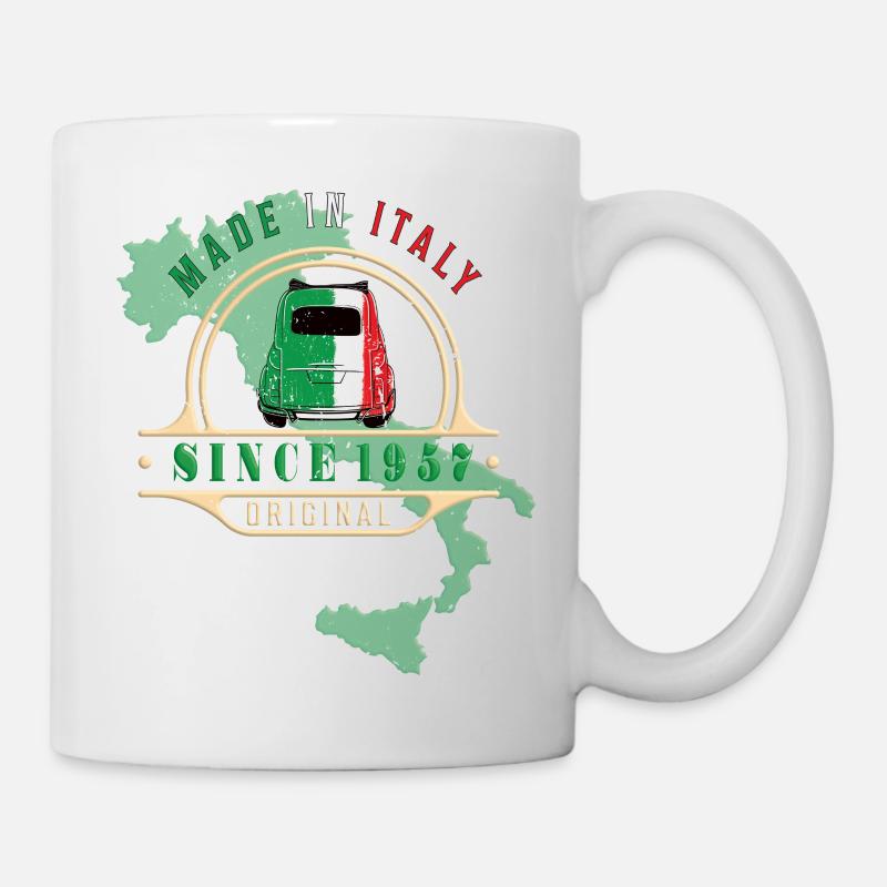 Made in Italy 1957 Oldtimer Auto 500 Bambino - Tasse - Weiß