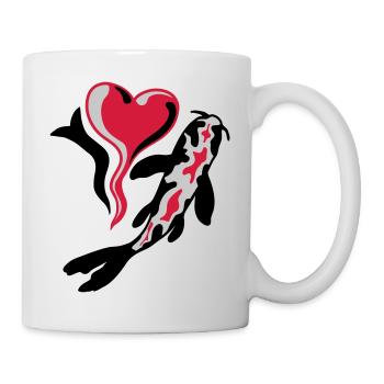 I Love Koi Fisch - Tasse - Weiß - Rechts