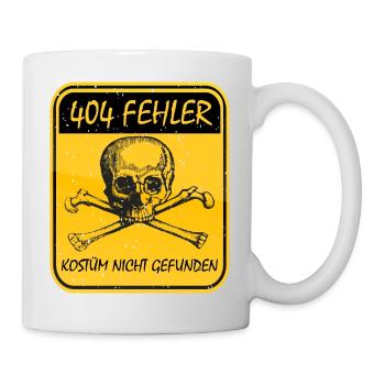 halloween fehler 404 kostüm totenkopf - Tasse - Weiß - Rechts