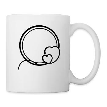 Heart Round Frame Circular Decoration - Mug - white - Right