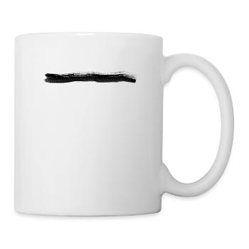 Texte de base de la ligne de contour de pinceau noir - Mug blanc - blanc - Droite