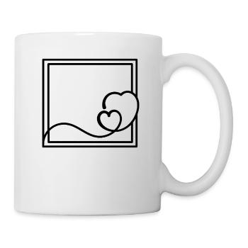 Décoration carrée black heart frame - Mug blanc - blanc - Droite