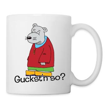 Maus "Guckst'n so?" Design von Tamino - Tasse - Weiß - Rechts