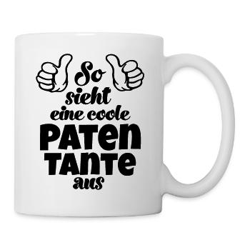 So sieht eine coole Patentante aus Schweiz - Tasse - Weiß - Rechts