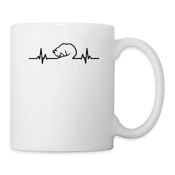 Chat léchant ECG chaton noir - Mug blanc - blanc - Droite