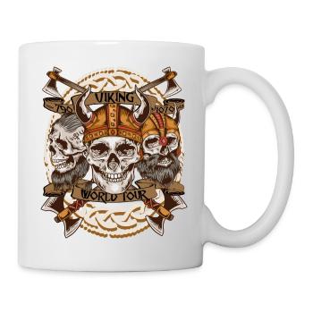 World Tour Shirt – Viking Skull Design Celts - Mug - white - Right