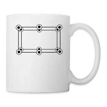 Futuristischer Rahmen mit Kreisen Punkte - Tasse - Weiß - Rechts