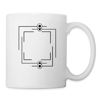 Lignes épaisses Traits fins Cadres - Mug blanc - blanc - Droite