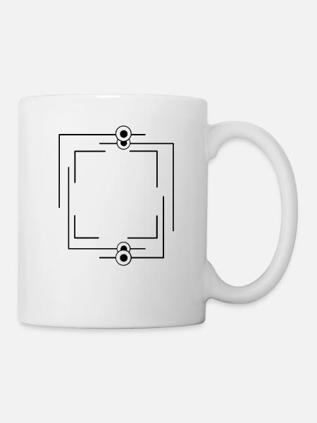 Dicke Linien Dünne Striche Rahmen - Tasse - Weiß