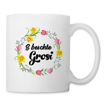 S Beschte Grosi Oma Schweiz Schweizerdeutsch Omi - Tasse - Weiß - Rechts