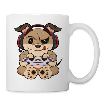 Puppy Dog With Gaming Controller I Funny Gaming I - Tasse - Weiß - Rechts