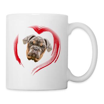 Dog Polygon Boxer Motif pour les amoureux des chiens - Mug blanc - blanc - Droite