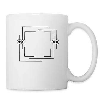 Bordure noire Ligne de tiret Texte de base - Mug blanc - blanc - Droite