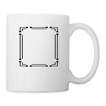 Kreis Linien Rahmen mit Strichen Schwarz - Tasse - Weiß - Rechts