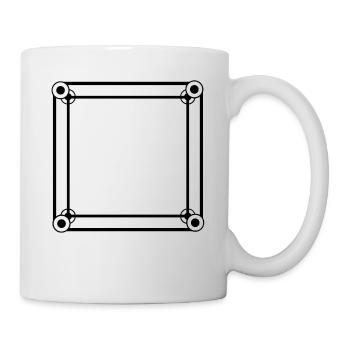 Einfacher Quadratischer Rahmen schwarz - Tasse - Weiß - Rechts