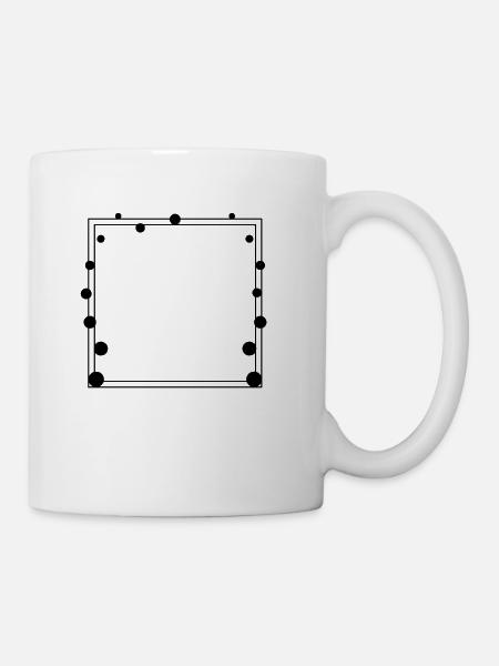 Gepunkteter Rahmen Quadratisch schwarz - Tasse - Weiß