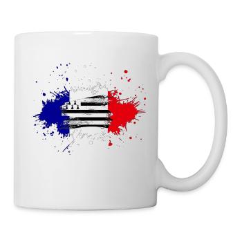 Splash Tricolore Bretagne - Mug blanc - blanc - Droite