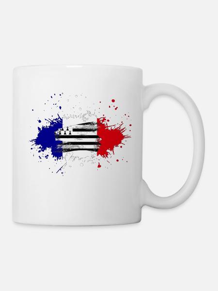 Splash Tricolore Bretagne - Mug blanc - blanc