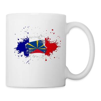 Splash Tricolore Reunion - Mug blanc - blanc - Droite